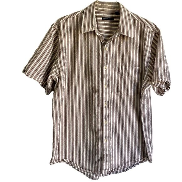 Van Heusen Short Sleeve Button Down Lightweight Cotton Men's Large - Picture 1 of 8